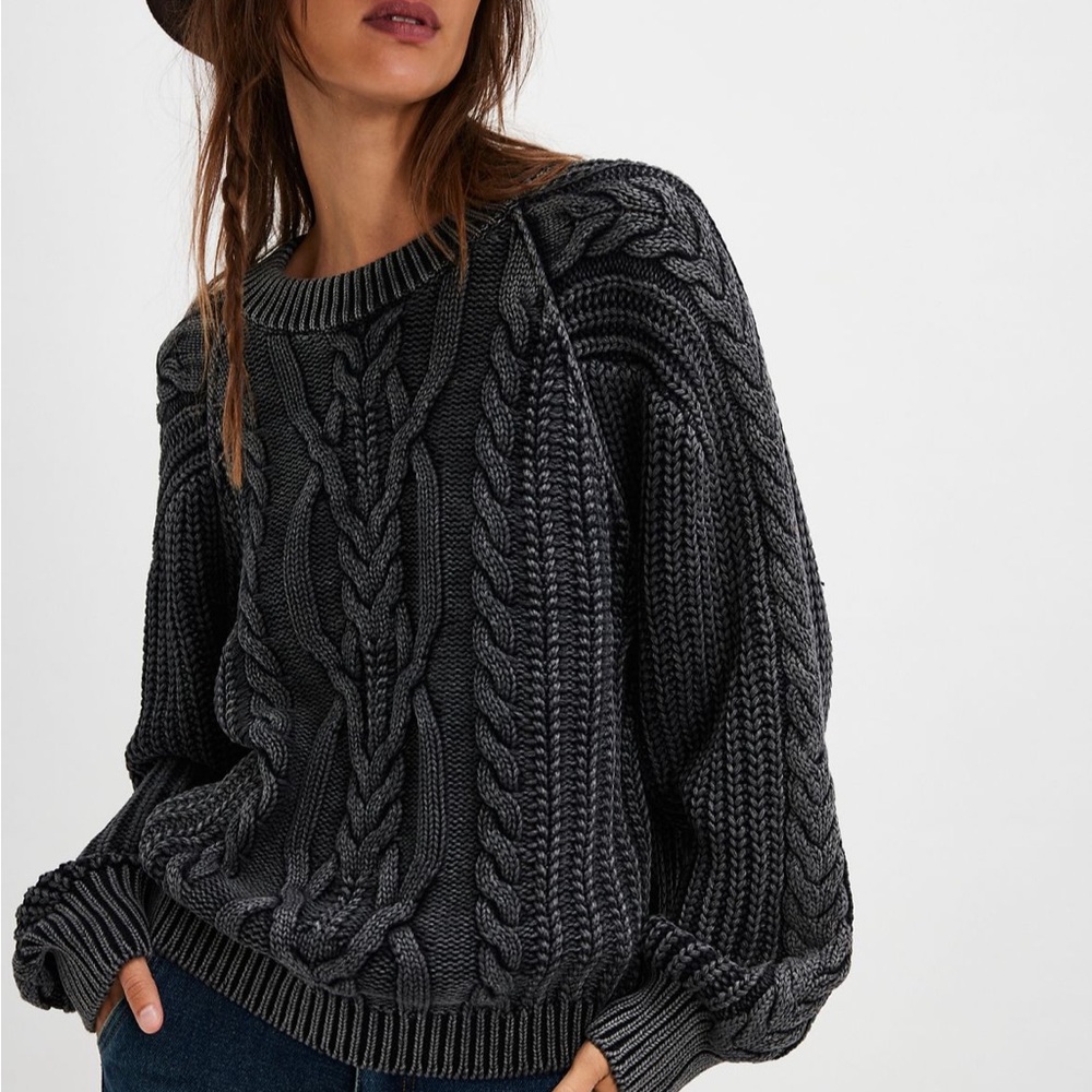 Free People Frankie Cable Knit Sweater